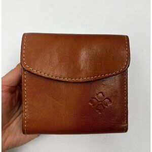 Patricia Nash Reiti Heritage Kiss Lock Brown Leather Wallet